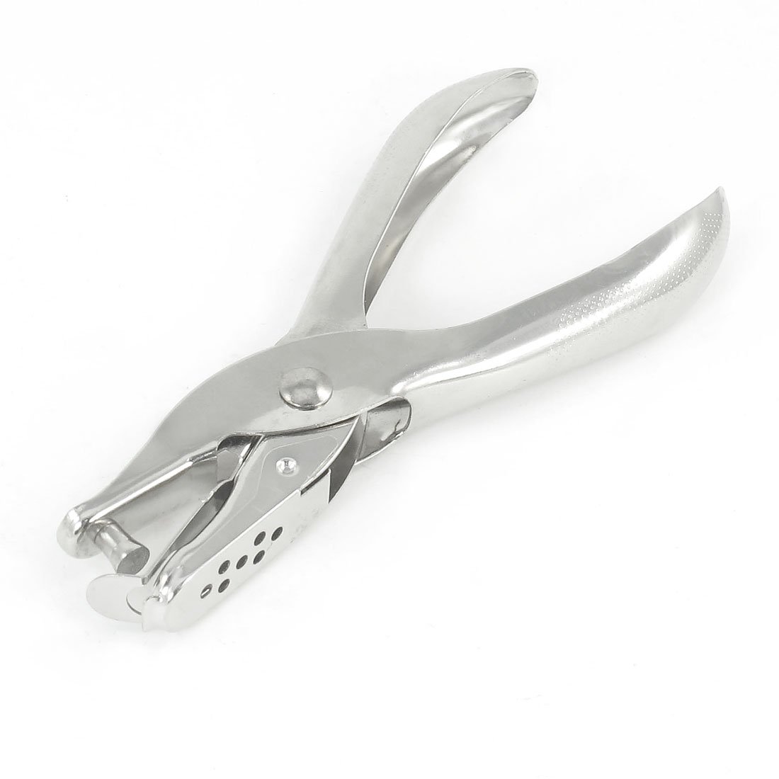 Aexit Silver Tone hand operated tools Metal 6mm Dia Single Round Hole Punch Hand Tool for Paper Card Model:40as152qo532