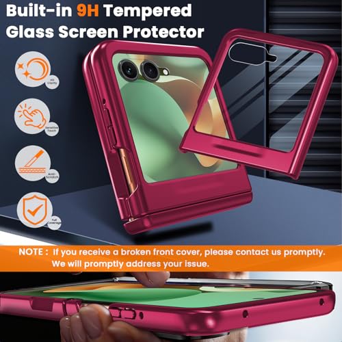 Image of WRJ for Motorola Razr 2026 /2025 /2024 Case Built-in Screen Protector,Hot Pink