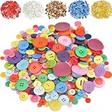 fogman ボタン 大中小混合 約300グラム 約600個 裁縫 手芸 アクセサリー 丸型 (カラフル)