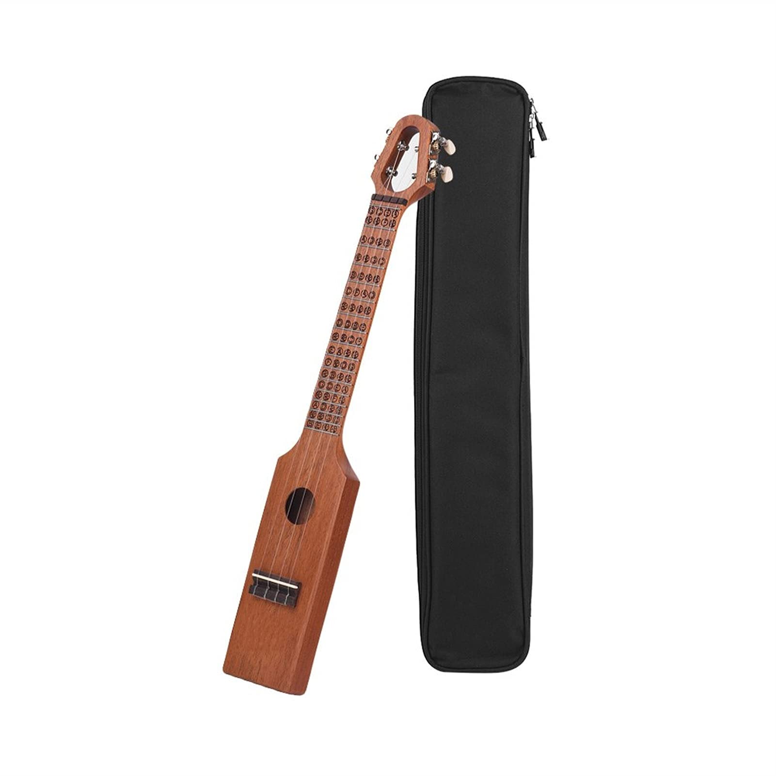 Ukulele koncertowe Początkujący Ukulele 23- calowy Akustyczny Ukulele Koncert Mahoniowy Rozmiar Kompaktowy Z Grawerowaną Skalą I Schematem Chord Case