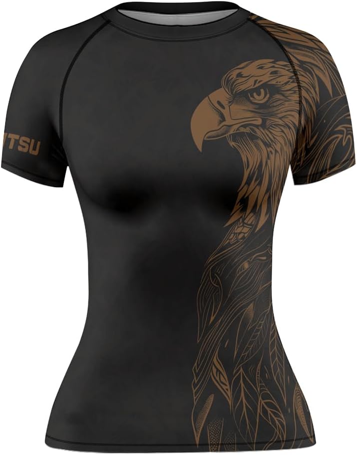 FORMONIES Eagle Compression Rashguard for Women – Short Sleeve Base Layer Shirt for Jiu Jitsu MMA BJJ Grappling