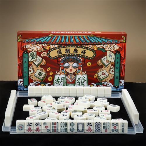 Set de Mahjong chino con caja decorativa y accesorios