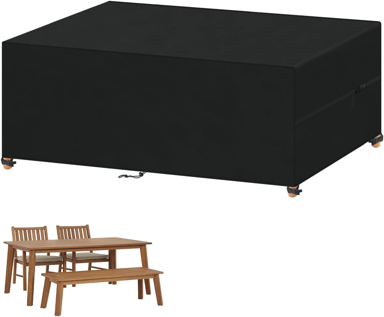 VANSHEIM Abdeckung für Gartenmöbel 220x80x80cm, Wasserdicht Loungemöbel 420D Oxford Gewebe Abdeckhauben für Möbelsets Abdeckung Gartenmöbel Winterfest Schutzhülle Gartenmöbel Abdeckung für Gartentisch