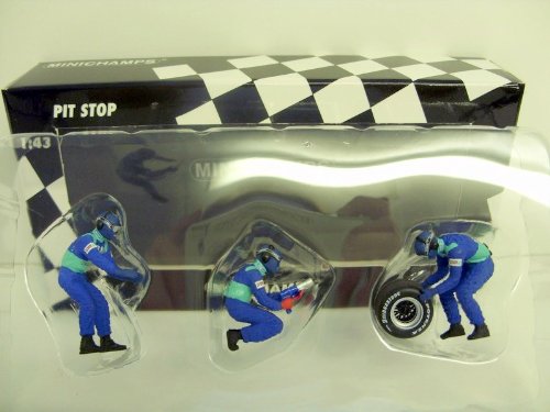 Preisvergleich Produktbild Minichamps 343100033 - Reifenwechsel Set Sauber 2002 ( 3 Figuren / 1 Hinterrad )