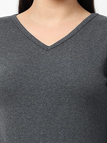 Image of Wafaa Women's Cotton Plain V Neck Full Sleeve T-Shirt