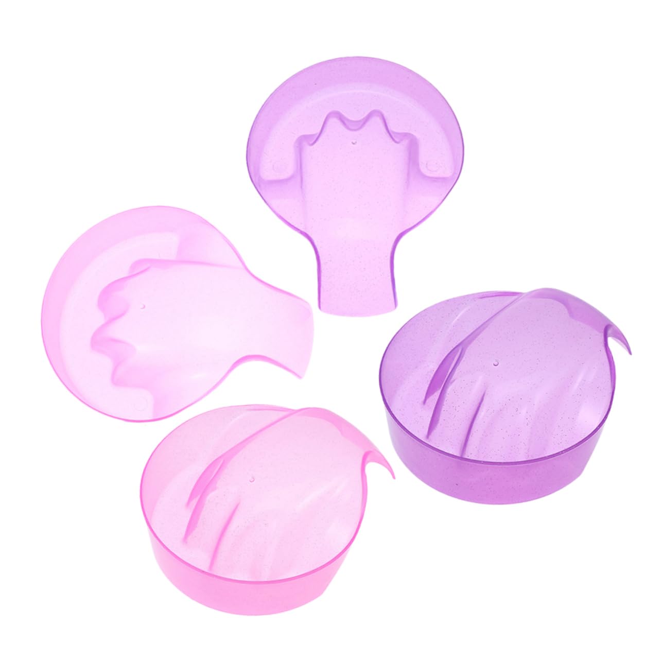 FRCOLOR 4pcs Nail Bowl Set for Hand Soaking and Gel Remover Manicure Bowls for Hands Nail Soaking Tray Non-slip Grip