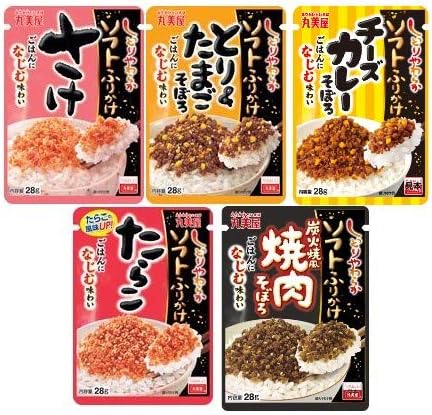 Marumiya Furikake Japanese Rice Seasonings (Soft type 5flavors, Normal(5 Count - Pack of 1))