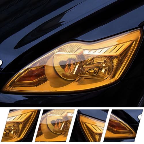 Scheinwerfer Folie Tönungsfolie Aufkleber,Scheinwerfer Folie Orange,Scheinwerfer Tönungsfolie,Rückleuchten Folie Aufkleber,Selbstklebende Scheinwerfer TailLights Tönung Vinyl Film,Auto Folie Orange
