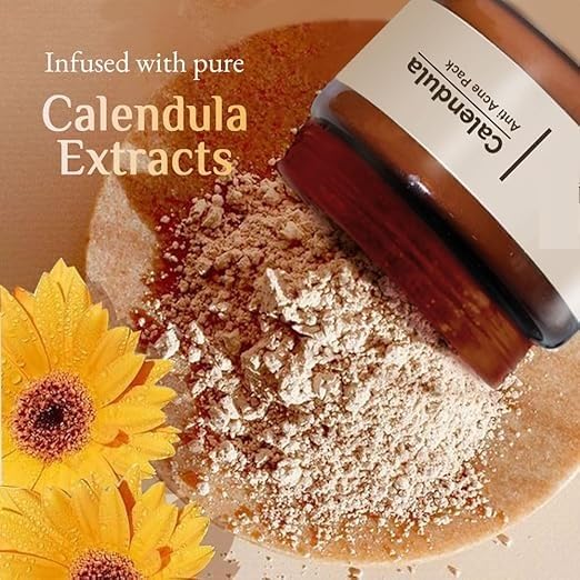 Anti Acne Mud Pack | Soothing Calendula, Super Mud Kaolin & Bentonite | Fights Acne, Blackheads & Scars | Physician Formulated | 50g
