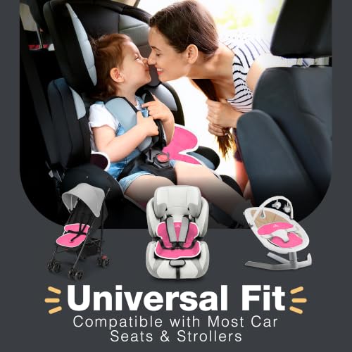 Image of Bear and Care - Potty Training Car Seat Protector - Waterproof Car Seat Liner - Piddle Pads for Stroller, Toddlers & Baby Carseat - Travel-Friendly Washable Liner Mat for Spills Leak (Pink, Pack of 2)