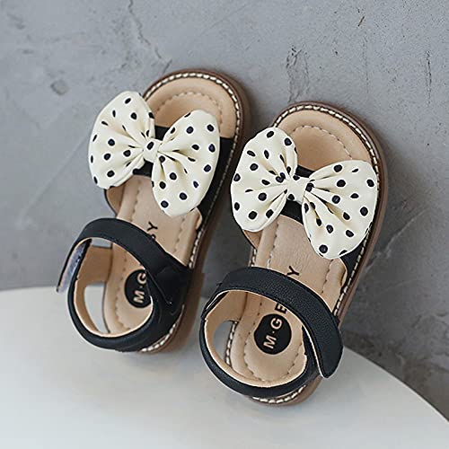 Children Kid Girl Dot Bowknot Princess Beach Shoes Soft-Soled Non-Slip Sandals Summer Flat Dress Sandals for 2-9Years4