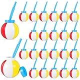24 Pcs 10 oz Summer Beach Ball Cups with Straws and Lids, Beach Theme Pool Party Cups Bulk Plasic Beach Cups for Summer Theme Party Favor Hawaiian Luau Party and Kids Pool Party Birthday Decorations