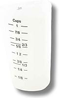 Vista 5 de Tablecraft Vasos medidores flexibles, silicona, juego de 3, incluye: 1, 2 y 4 tazas, color blanco