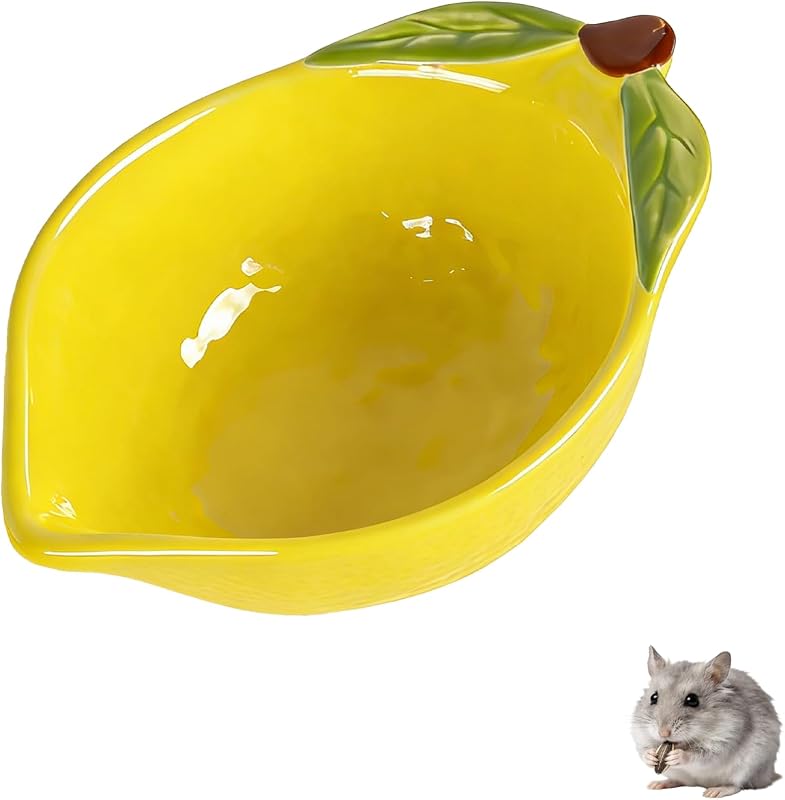 Tigela de cerâmica para pequenos animais com design de limão Lemon Yellow PENCK