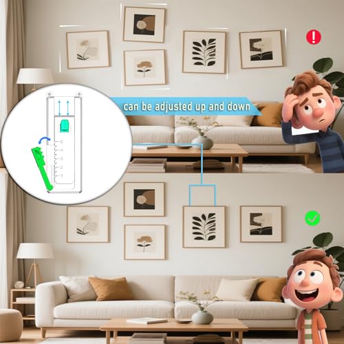 Image of Picture Hangers 2 Pcs, No Damage Sawtooth Hangers, Picture Hanging Hooks Suitable for Various Sizes，is Vertically Adjustable