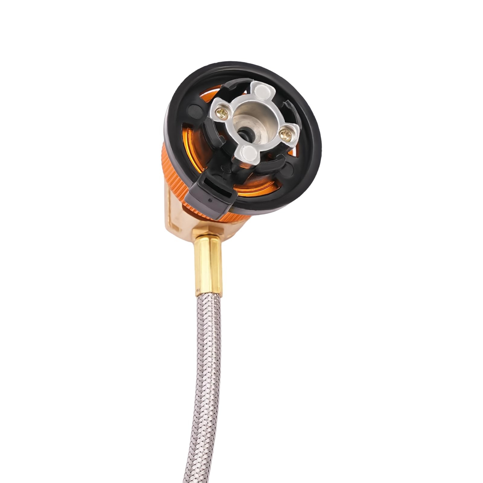 Hornillo de gas para camping de acero inoxidable, 2600 W, incluye manguera de 50 cm y adaptador de embrague, hornillo de gas de 4 patas, para camping y exteriores, viajes de autocaravana