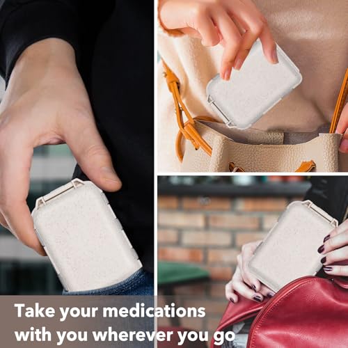 Image of Large Medicine Pill Organizer with 189 Labels, Travel Medicine Kit Travel Pill Case Purse Organizer Pill Organizer for Purse (Beige, 1 Pack)