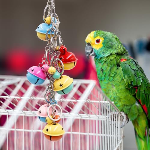 Image of Bird Toys, Bird Swing with Metal Coloful Bells, Bird Cage Accessories, Parakeet Toys, Parrot Toys for Budgie, Lovebird, Parakeet, Cockatiel, Quaker, Caique, Small to Medium Birds