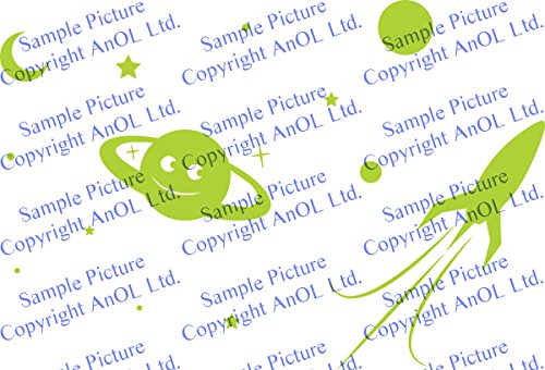 (140x 95cm) Glowing Vinyl Wand Aufkleber Planet, Rocket, Sterne/Glow in the Dark Aufkleber/& # x421; rescent Leuchtziffern Wandbild Kids, Baby Raum + Gratis Aufkleber Geschenk macht.