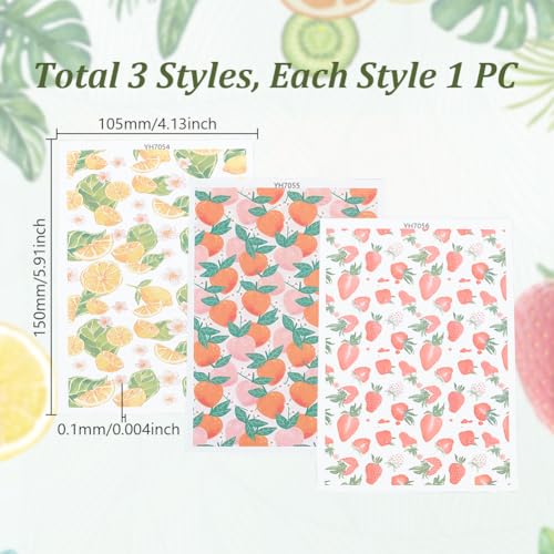 AHANDMAKER 3 Stile Frucht Transferpapier Keramik Abziehbilder Keramik Transfers Für Töpferkunst Buntes Frucht Ton Transferpapier Pottery Art Aufkleber Für Keramikglasur Achterbahn