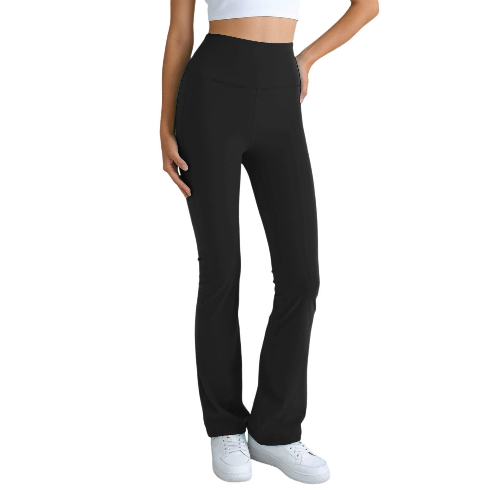 Hochtaillierte Damen Yogahose mit ausgestelltem Bein für Workouts, Po-Lifting-Effekt und hochelastisch, sportlich