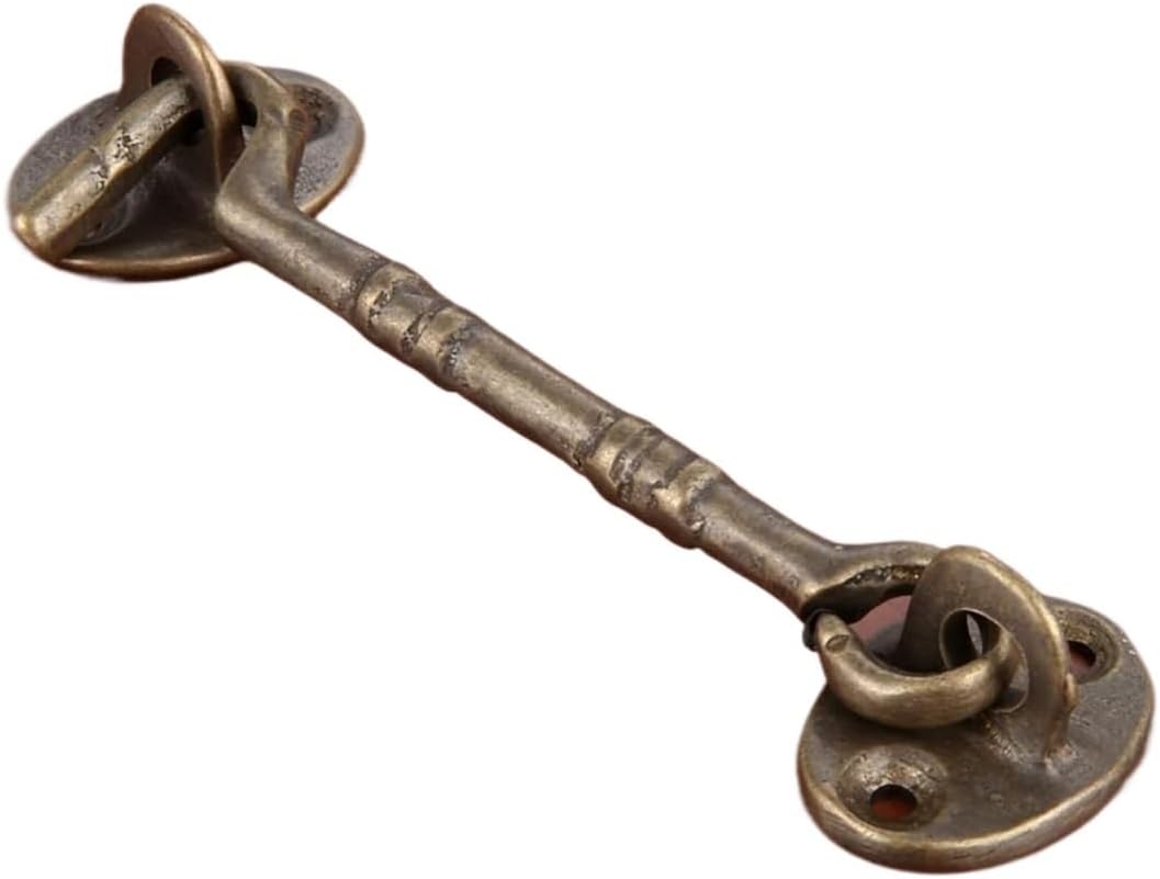 Slide Bolt Gate Latch, 11cm Antique Bronze Wind Brace Cabin Hook for Window Cabinet Door Window Stay Catch Eye Bolt Hasp Latch(Antique Bronze)