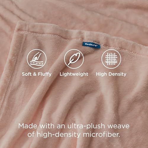 Image of Bedsure GentleSoft Fleece Blankets Queen Size Dusty Pink - Bed Blanket Soft Lightweight Plush Fuzzy Cozy Luxury Microfiber, 90x90 inches