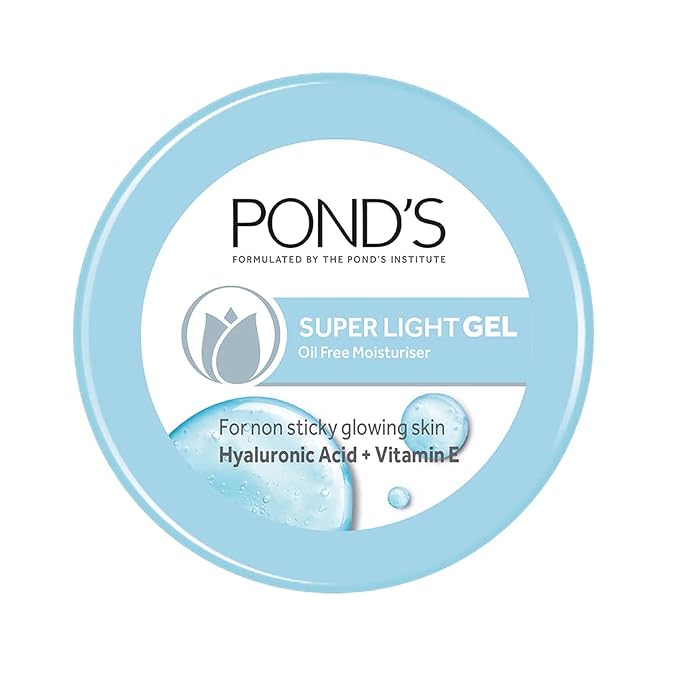 POND'S Super Light Gel Oil Free Face Moisturizer 147 g, With Hyaluronic Acid & Vitamin E for Fresh Glowing Skin & 24 hr Hydration - Daily Use