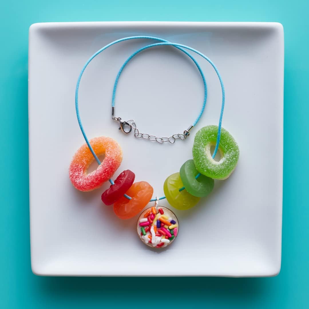 Cricket's Candy Creations | Candy Jewelry Kit | Ages 8-12 | Make 12 Edible Pieces | Includes Bracelets, Necklaces, Rings, Headbands, Keychains + Jewelry Box | Fun Gifts