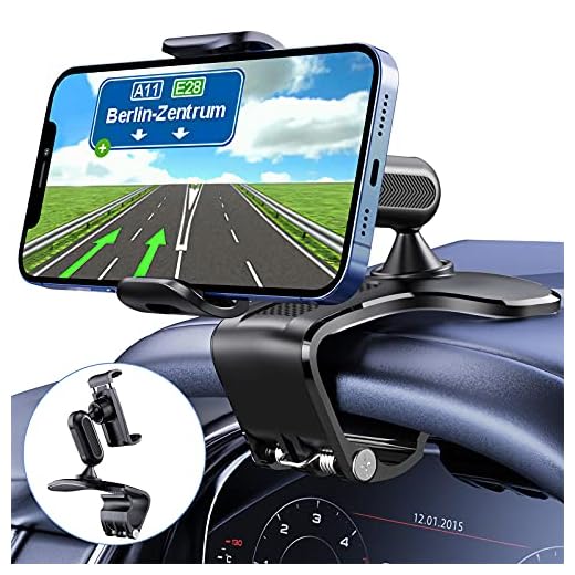 360° Rotation Curved Dashboard Clamp Holder