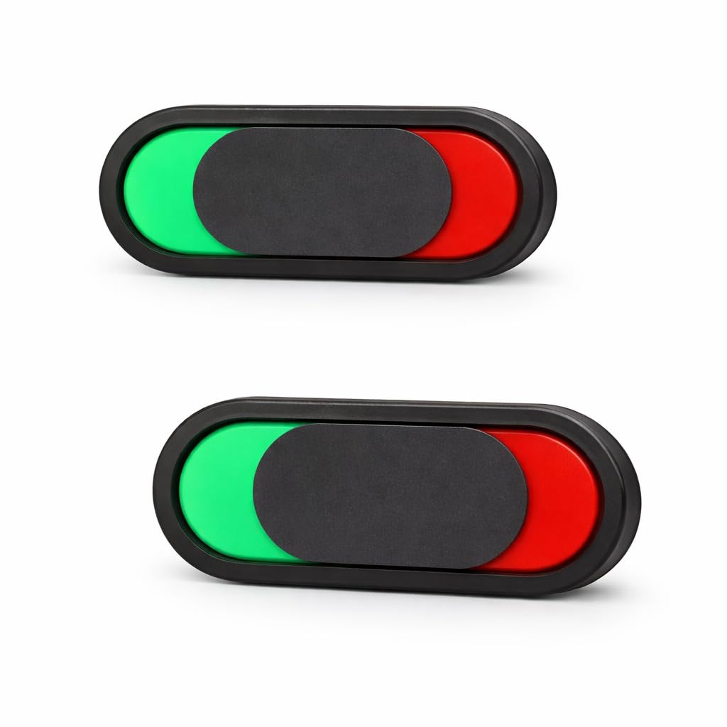 Garneck 2Pcs Slider Bathroom Door Sign: Vacant Occupied Sign for Bathroom Toilet Office Restroom Home No Words Red Green Privacy Indicator 3.9'' X 1.6