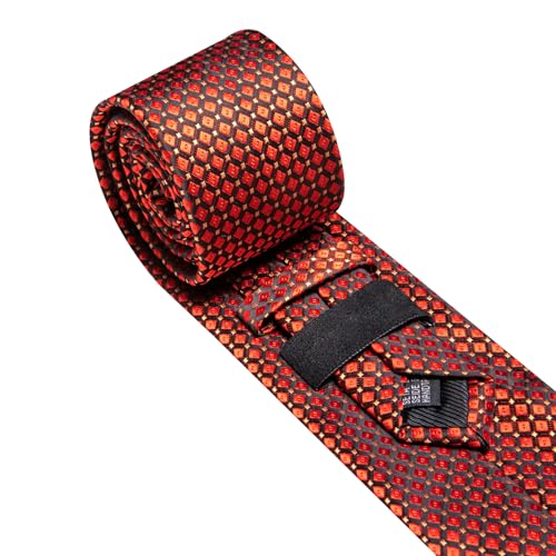 Image of YOHOWA Men Plaid /Striped Ties Set Silk Business Wedding Formal Fashion Necktie and Pocket Square Cufflinks Set