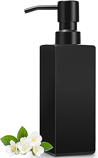 26 Black and White Bathroom Ideas That Never Go Out of Style 30 GMISUN Black Soap Dispenser Bathroom, Glass Hand Soap Dispenser with Sta...