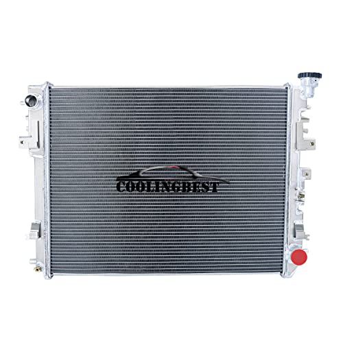 COOLINGBEST CU13129 3 Row Aluminum Radiator for 2009-2018 Dodge Ram 1500 Ram 2500 3500 3.0 3.6 3.7 4.7 5.7 5.9 V6 V8 PRO Radiators 2010 2011 2012 2013 2014 2015 2016 2017