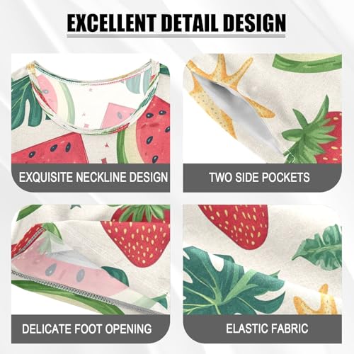 senya Watermelon and Strawberry Q Summer Pajamas Set Short Cotton Sleepwear 2 Piece4