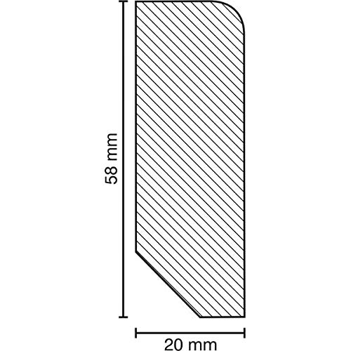 Listwa przypodłogowa z litego drewna 20 x 58 x długość opadająca do ok. 2400 mm lite drewno dąb do klejenia, przykręcania i przybijania listwa przypodłogowa firmy PROVISTON 2,4 m | 1 sztuka