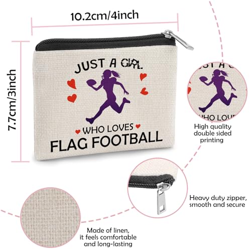 Football Lovers Players Gifts for Flag Football Lovers Coin Purse Footballs Team Christmas Birthday Presents Footballs Themed Gift for Teen Accessories for Players Teams Stuff Zipper Change Pouch