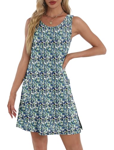 Image of BKRIVE Coverup Summer Dresses for Women 2026 Eyelet Casual Loose Sleeveless Sundresses Tank Dresses with Pockets