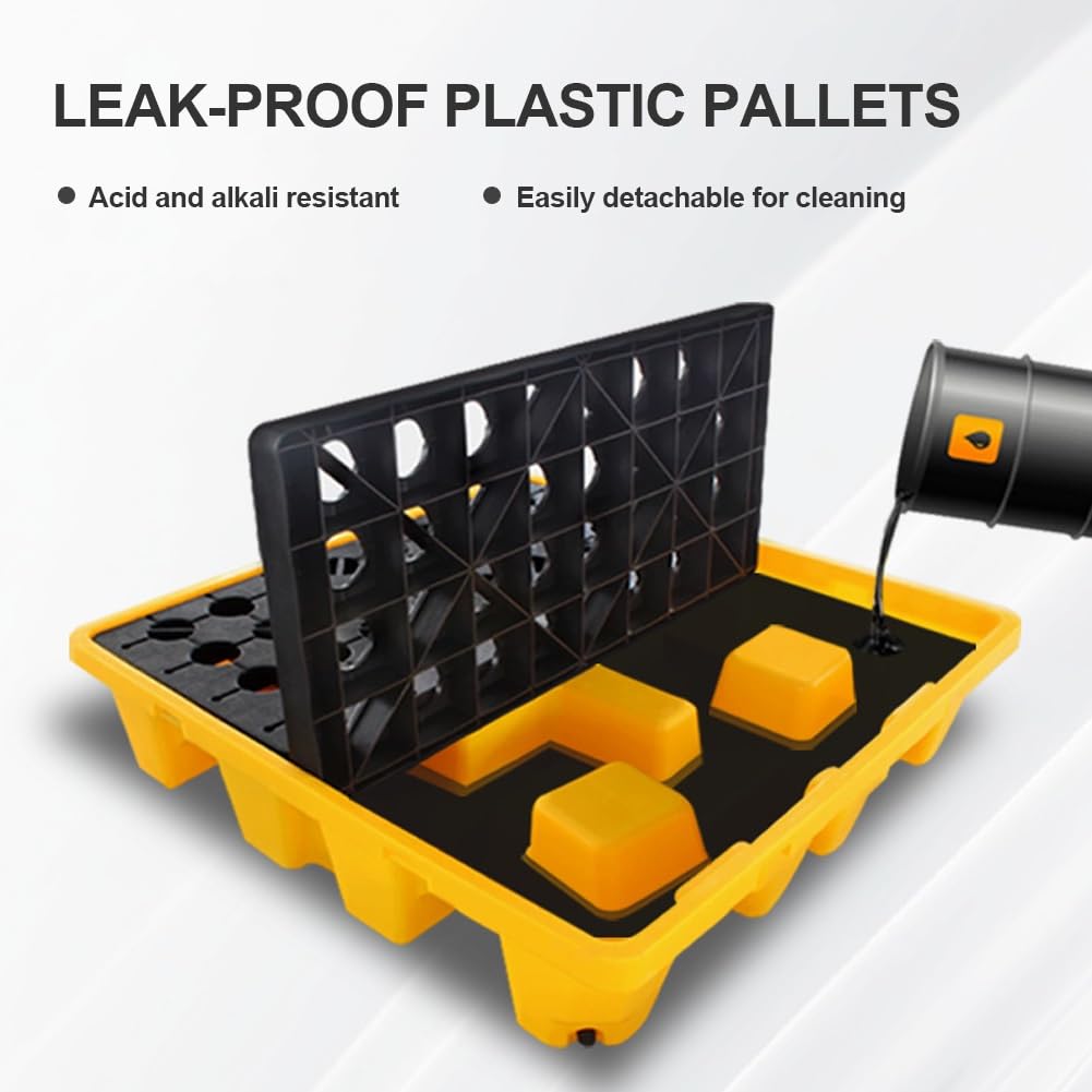 Szczelne plastikowe palety do laboratorium odporne na korozję chemiczne podkładki perkusyjne łatwe do czyszczenia pojemniki na odpady niebezpieczne (130 x 68 x 15 cm)