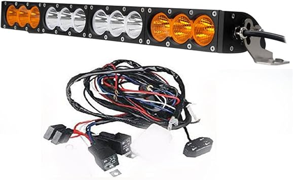 Single Row LED Light 22 Inch 120w Dual Color Off Road Light Bar White Amber Yellow Spot Flood Combo Beam LED Work Diving Light Off Road Driving Fog Work Light for Ford GMC Ram UTV