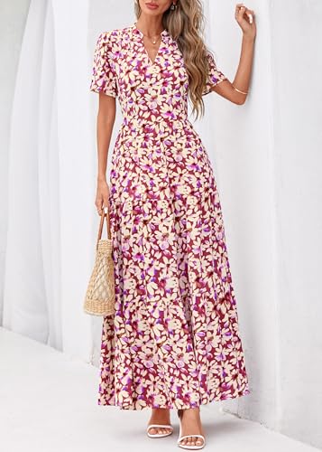 Image of KIRUNDO Womens Floral Boho Flowy Maxi Dress