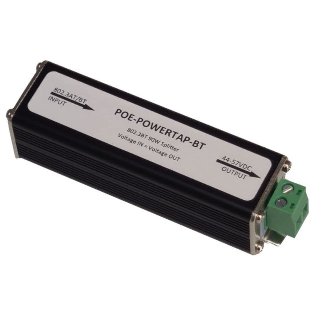 Tycon Power Systems POE-PowerTap-BT PoE Splitter 802.3af/at/bt PoE Input, up to 105W Output on 2 Position Wire Terminal