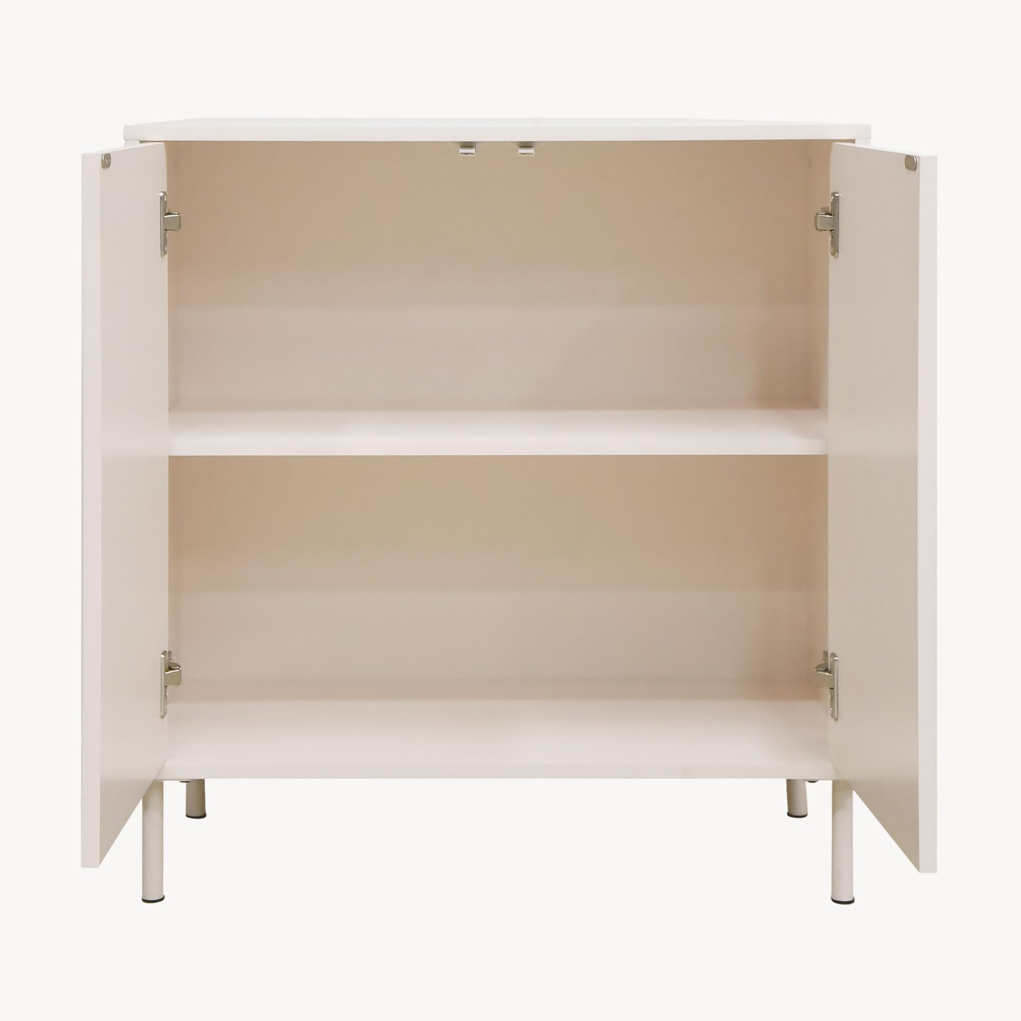 [en.casa] Mobile Contenitore a 2 Ante Decorative Credenza Bassa con Ripiano e 2 Scomparti Chiusi Comò Multiuso per Soggiorno Camera da Letto 75 x 70 x 34 cm - Beige