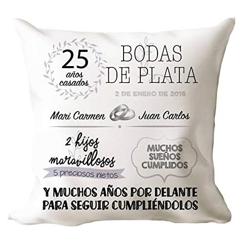 Cojín Personalizado para Bodas de Plata Cover