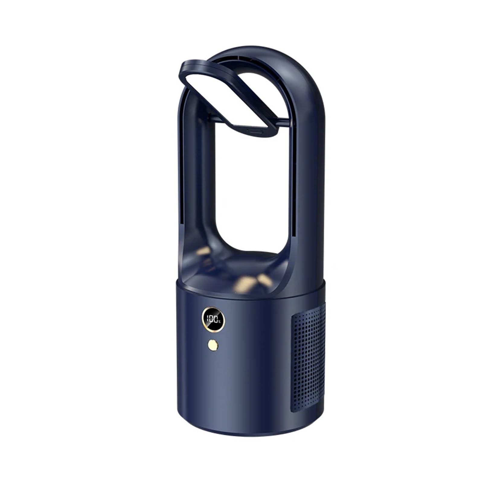 BezłOpatkowy Wentylator Biurkowy Elektryczny Bezłopatkowy Wentylator Stołowy Z Ładowaniem USB Przenośny Bezprzewodowy Mini Wentylator Chłodzący Ultra Cicha Lampka Nocna LED Do Użytku W Domu I Biurze(B