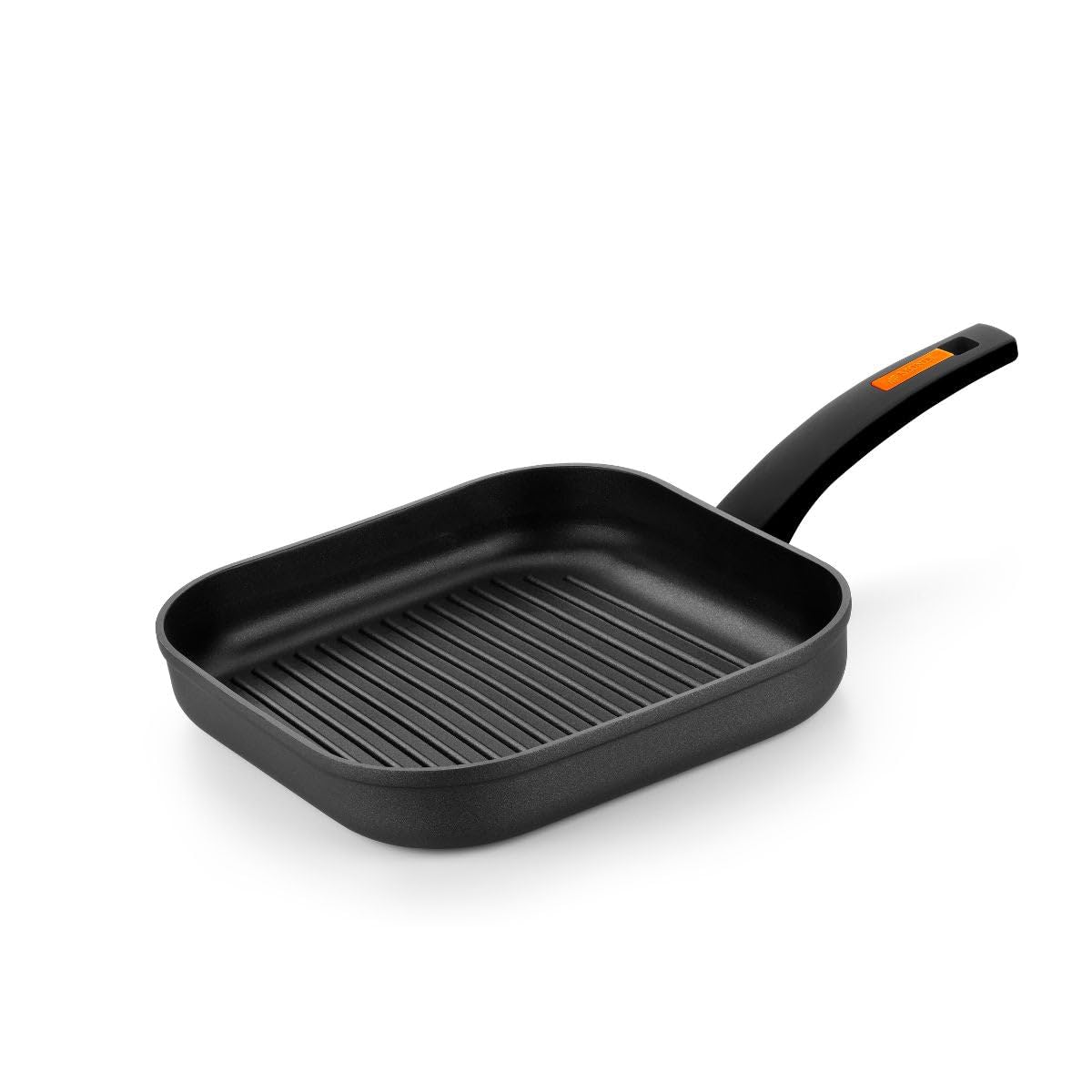 Monix Fuego | Grill 28 cm con rayas, aluminio forjado, antiadherente bicapa, sin PFOA, mango baquelita, apta para todo tipo de cocinas incluida inducción