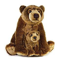 National Geographic Stuffed Animals Plush Toy (2 Piece), Mother with Baby Grizzly NSG National Geographic Stuffed Animals Plush Toy (2 Piece), Mother with Baby Grizzly NSG