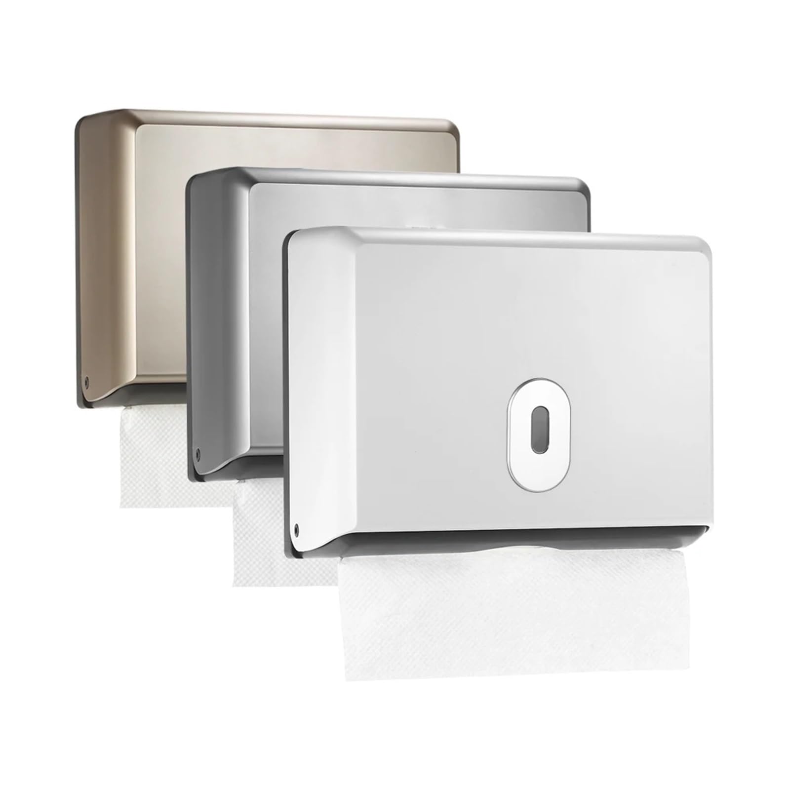Portafazzoletti da Parete Porta fazzoletti for Dispenser di fazzoletti da Bagno a Parete for Asciugamani di Carta multipiega(Silver)