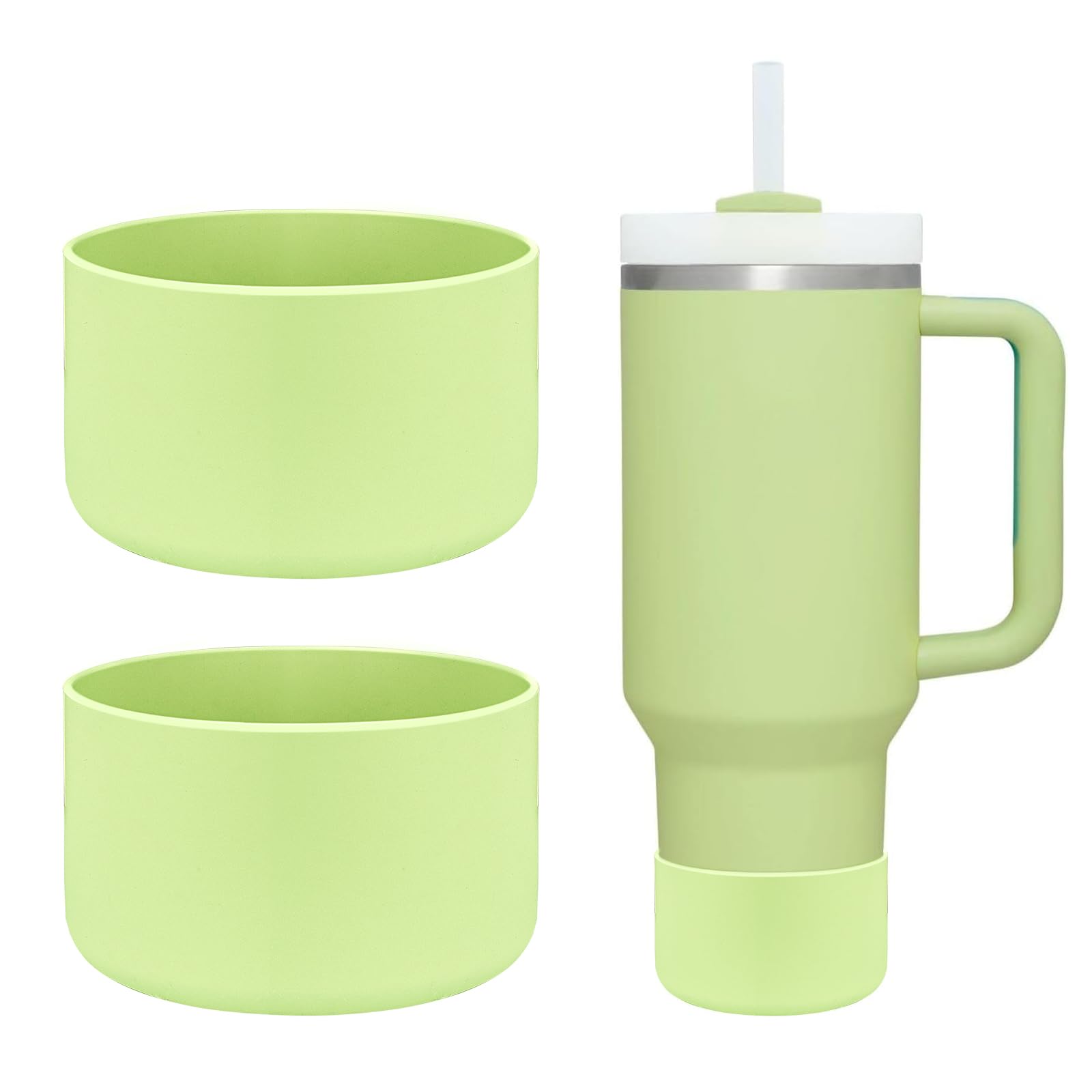HEYSKAY 2pcs Protective Flask Silicone Boot Base for Stanley Quencher Adventure 30oz 40oz & Stanley IceFlow 20oz 30oz Tumbler, and Compatible with 12-24oz Hydro Sport Water Bottles,Yeti and More โ image 1