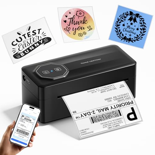 TATTMUSE Thermal Shipping Label Printer, 4x6 Wireless Bluetooth Label Printer for Small Business,...